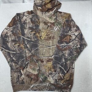 Russell Outdoors Hoodie Mens XL Brown Camo Pullover Outdoor Hunting Fishing